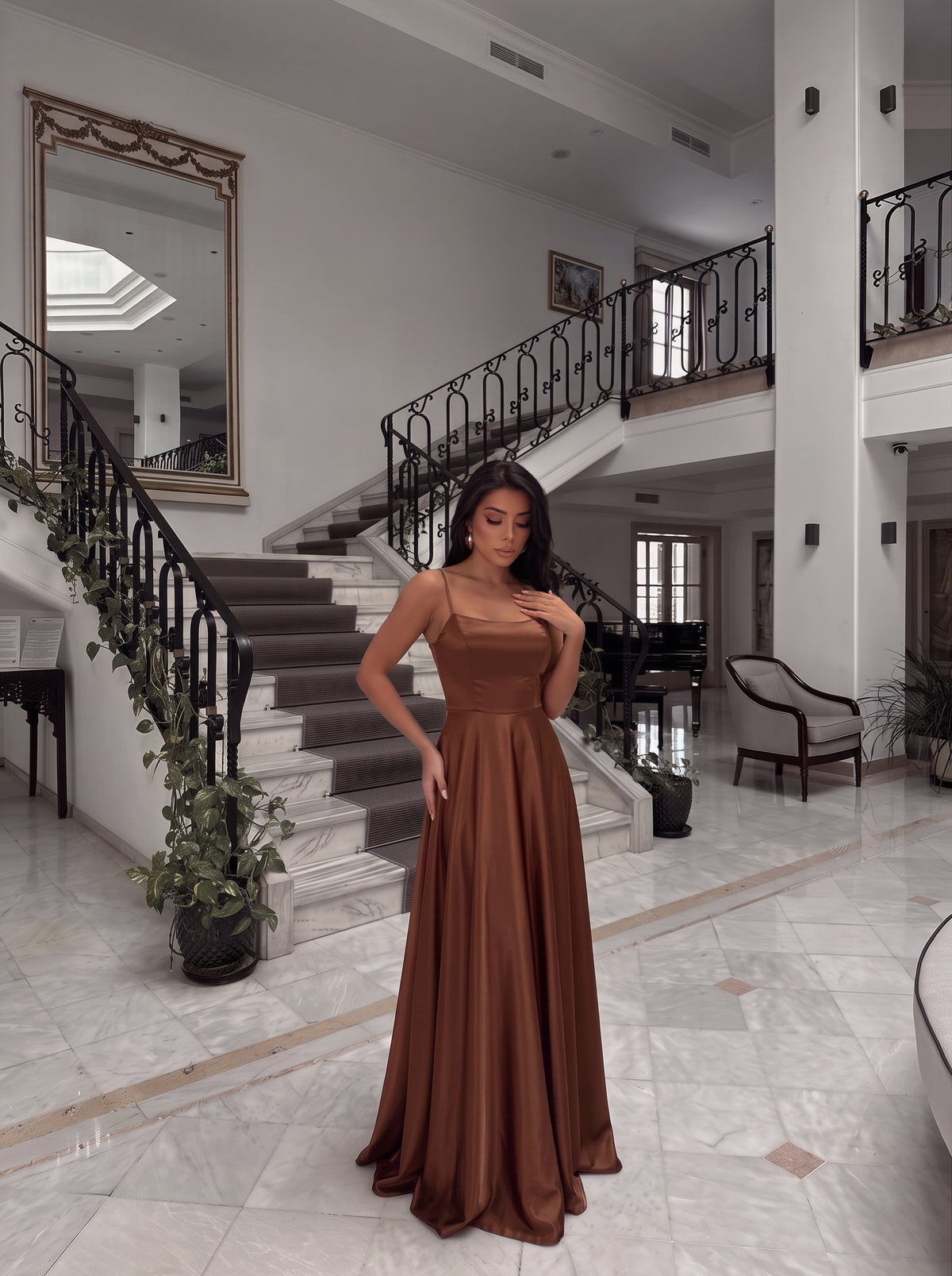 VESTIDO SATÉN TIRANTES