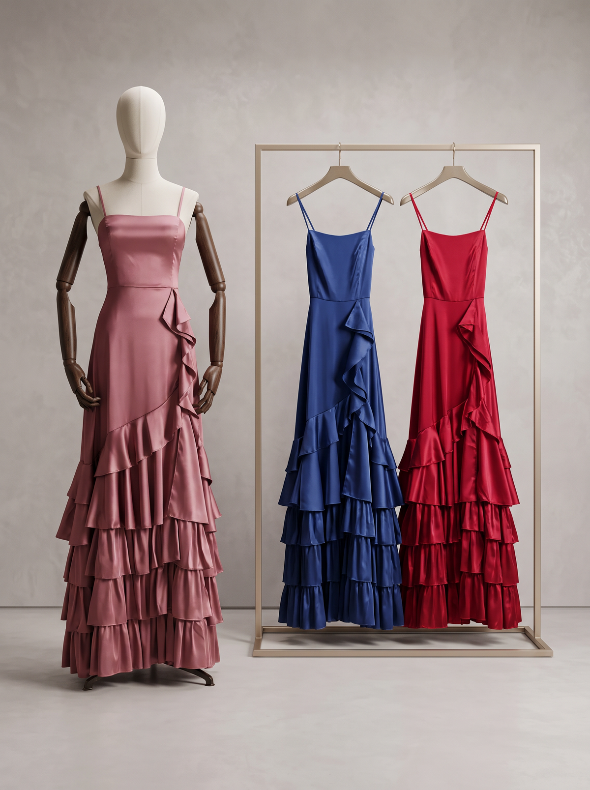 VESTIDO FALDA CASCADA